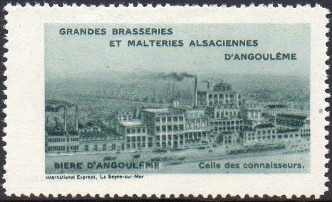 France Vignette Poster Stamp Angouleme Grandes Brasseries et Malteries Alsaciennes 